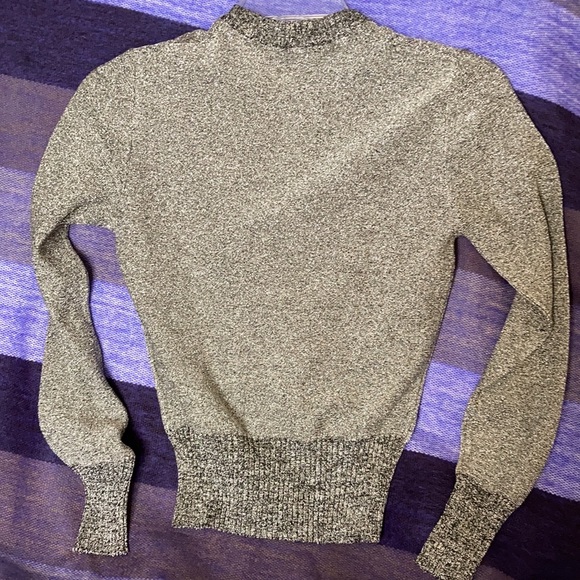 Silver glitter knit long sleeve top - Picture 5 of 9